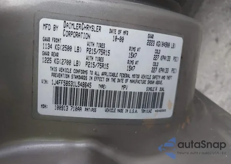 2001 Jeep Cherokee Limited/Sport from USA, damaged, VIN 1J4FF58S31L548645